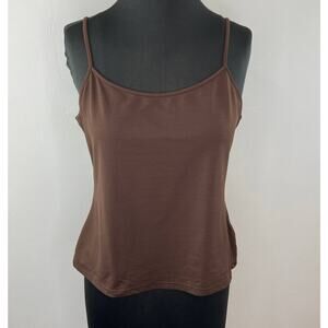 Anne Fontaine Paris Cintia Brown Scoop Cami Camisole Strappy Tank Top Shell 4 S